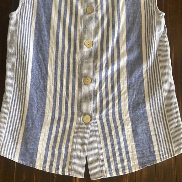Workshop Republic Clothing Striped Sleeveless Top. Size XS Buttons in back - Picture 9 of 10